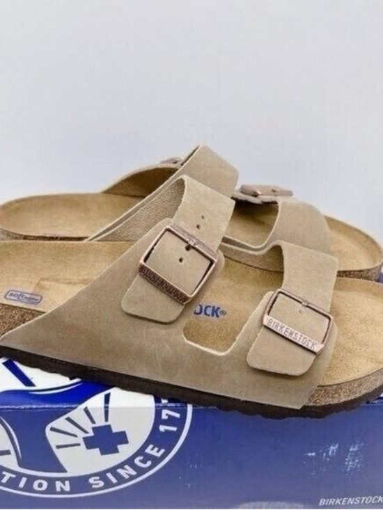 Birkenstock Shoes - Birkenstock Women's Two-Strap Sandals in Light Brown Suede